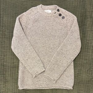 Zara Unisex Kids Beige Sweater with Button Detail